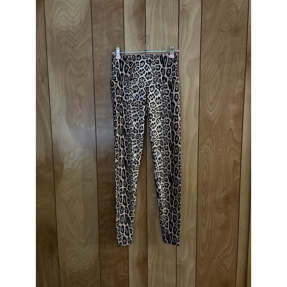 Onzie‎ Flow Leopard Print High Rise Leggings Womens XS Cheetah Animal Activewear